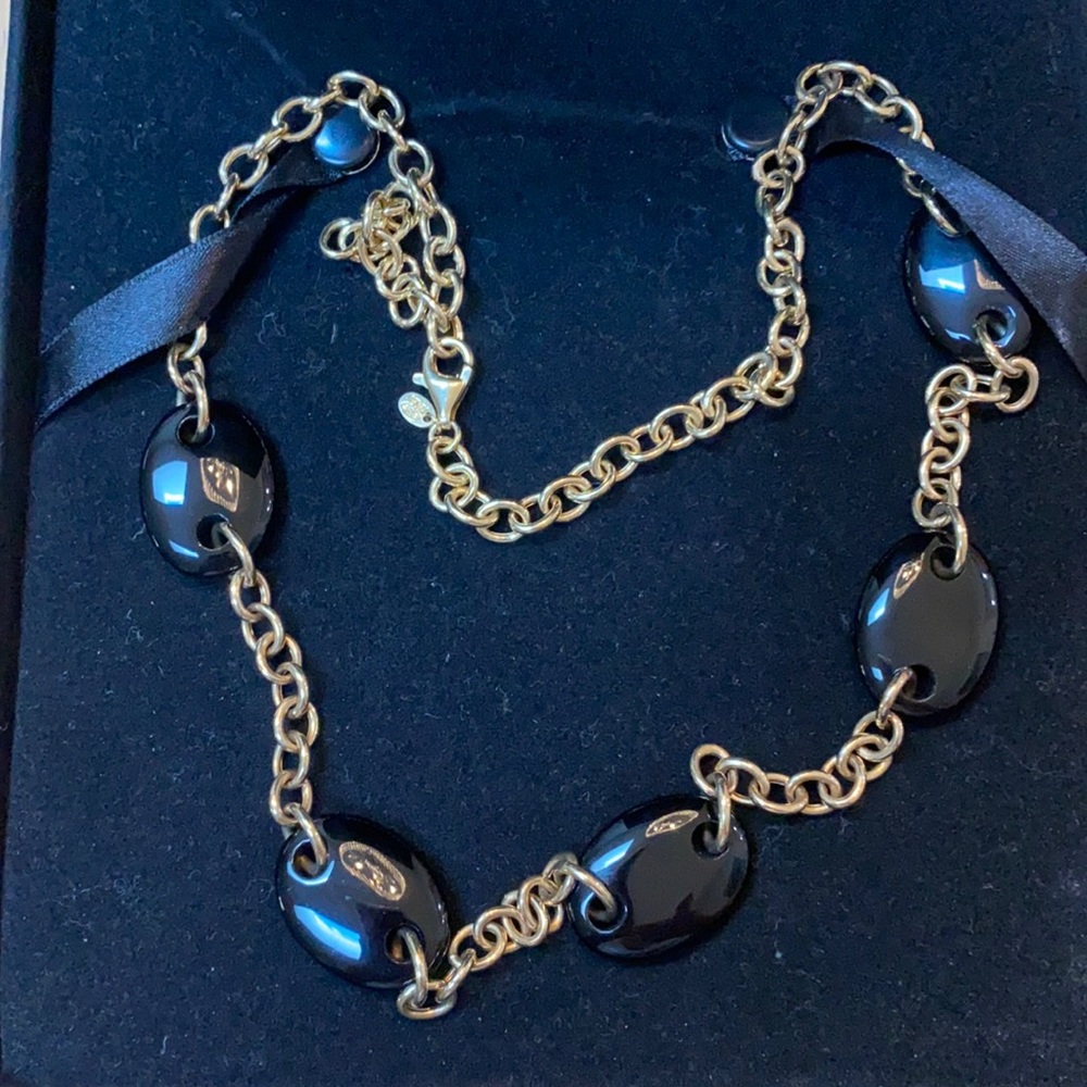 Black Onyx and Goldtone Necklace